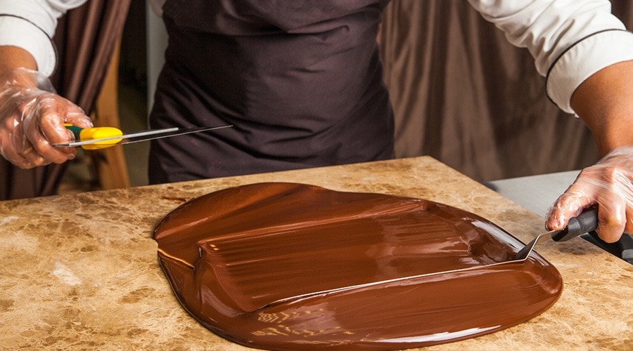Chocolate making class at a London studio